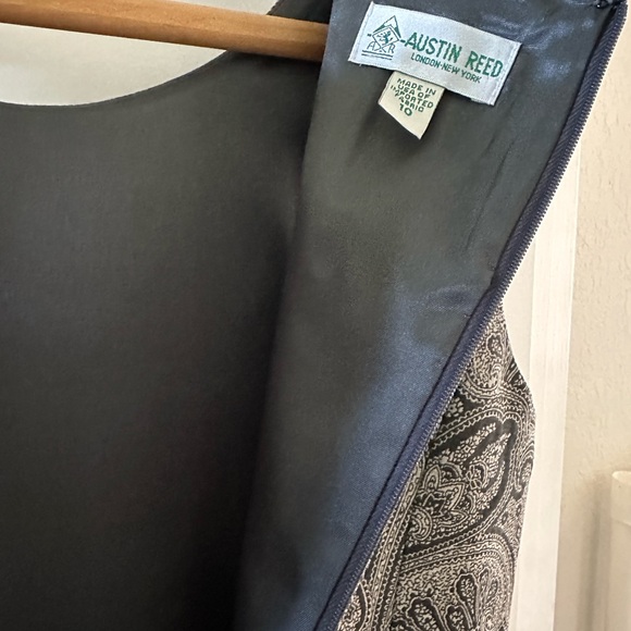Austin Reed Vtg 90’s Sheath Paisley Mid Length Dress-Black/grey-Classic Design - Picture 8 of 9